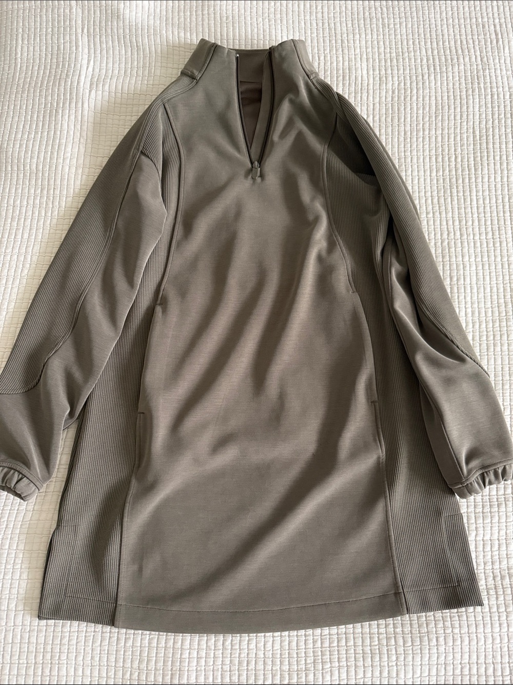 Lululemon Softstreme Half-Zip Mini Dress - Olive Brown - S - Picture 9 of 11